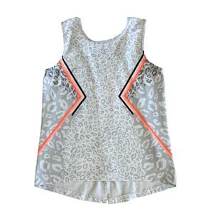 LUCKY IN LOVE Girls Gray Leopard Active Tank Size L (14)